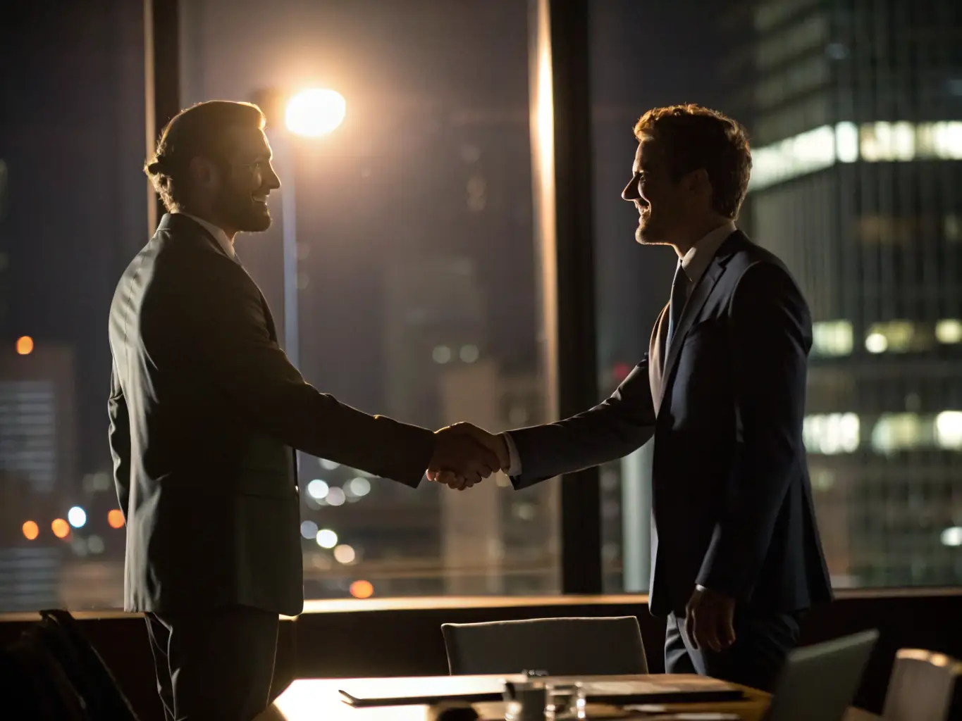 Nigerian and Chinese business leaders shaking hands at a trade mission event, symbolizing SinoVista's role in fostering international business partnerships.